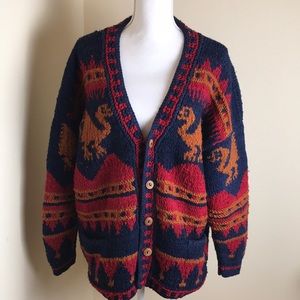 Toshy Vintage Whimsical Wool Cardigan Sweater